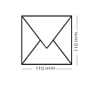 Quadratische Briefumschläge  110 x 110 mm ohne Fenster, feuchtklebend, hohe Qualität 120 g/qm, Kuvert für Geburtstag, Hochzeit, Einladungen, Grußkarten 50 Umschläge Mix2