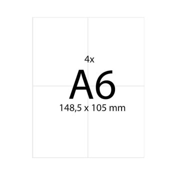 400 Etiketten selbstklebend A6 148,5 x 105 mm, 100 Blatt im DIN A4-Format, 4 Etiketten pro Blatt, insgesamt 400 Aufkleber, Etiketten, einfach zu bedrucken, leicht zu verkleben 100 Weiß 148x105