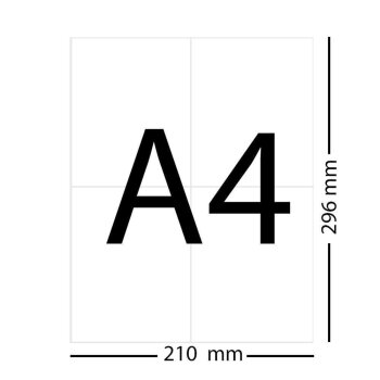 400 Etiketten selbstklebend A6 148,5 x 105 mm, 100 Blatt im DIN A4-Format, 4 Etiketten pro Blatt, insgesamt 400 Aufkleber, Etiketten, einfach zu bedrucken, leicht zu verkleben 100 Weiß 148x105