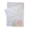 20 teiliges Briefpapier Set für Erwachsene Rose mit Briefumschlägen, edel, DIN A4 Papier und farblich passenden Umschläge DIN lang ohne Fenster als Geschenk für Geburtstag, Hochzeit