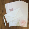 20 teiliges Briefpapier Set für Erwachsene Rose mit Briefumschlägen, edel, DIN A4 Papier und farblich passenden Umschläge DIN lang ohne Fenster als Geschenk für Geburtstag, Hochzeit