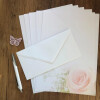20 teiliges Briefpapier Set für Erwachsene Rose mit Briefumschlägen, edel, DIN A4 Papier und farblich passenden Umschläge DIN lang ohne Fenster als Geschenk für Geburtstag, Hochzeit