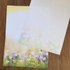 100 teiliges Briefpapier Set für Erwachsene Blumenwiese mit Briefumschlägen, edel, DIN A4 Papier und farblich passenden Umschläge DIN lang ohne Fenster als Geschenk für Geburtstag, Hochzeit