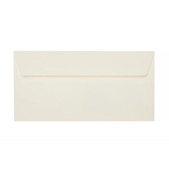 Din long envelopes with adhesive strips 4.33 x 8.66 in soft cream