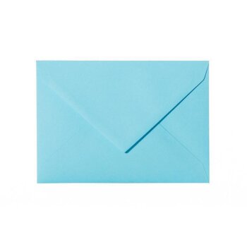 Enveloppes C6 (11,4x16,2 cm) - bleues avec rabat triangulaire