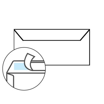 Enveloppes longues Din avec bandes adhésives 11x22 cm bleu foncé
