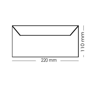 Din long envelopes with adhesive strips 4.33 x 8.66 in ivory