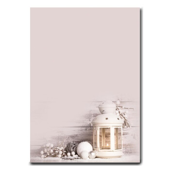100 teiliges Weihnachts-Briefpapier Set für Erwachsene rote Laterne mit Fensterumschlag, edel, DIN A4 Papier und farblich passenden Umschläge DIN lang ohne Fenster als Geschenk für Geburtstag, Weihnachten