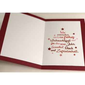 Weihnachtskarten inkl. Einleger mit Weihnachtstext Faltkarten und Briefumschläge DIN B6 in Bordeaux UF24ELRot 16 Stück