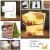 20 teiliges Weihnachts-Briefpapier Set für Erwachsene rote Laterne mit Fensterumschlag, edel, DIN A4 Papier und farblich passenden Umschläge DIN lang ohne Fenster als Geschenk für Geburtstag, Weihnachten 10er-Set