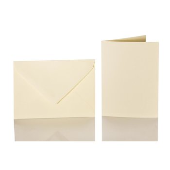 Enveloppes C6 + carte pliante 10x15 cm - crème...