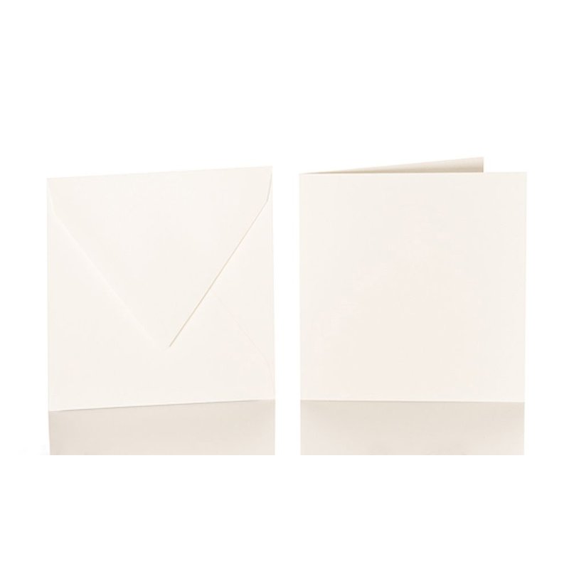 Quadratische Briefumschläge 125x125 mm + Faltkarte 120x120 mm - elfenbein