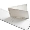 100 Edle Bütten Trauerkarten Silberrahmen, querdoppelt weiß, halbmatt, 240 g/m², weiß, 113 x 175 mm