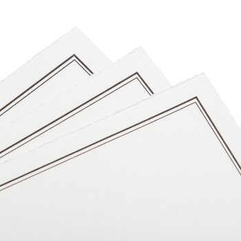 100 real handmade paper cards, double-half matt, 240 g / m², white, 5,83 x 4,13 in