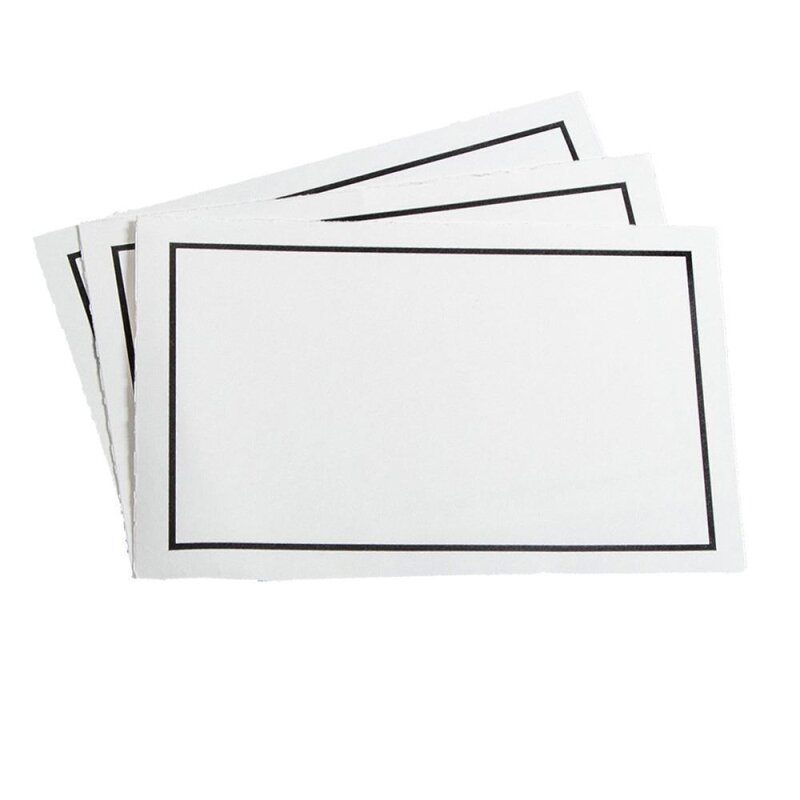 100 Edle Bütten Trauerkarten abgesetzter Rand, einzeln, weiß, halbmatt, 240 g/m², weiß, 113 x 175 mm
