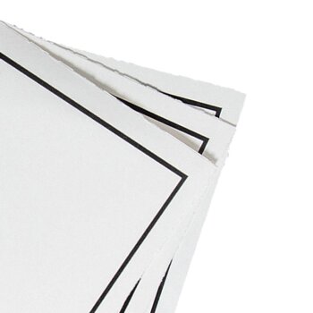 100 Edle Bütten Trauerkarten , abgesetzter Rand, querdoppelt weiß, halbmatt, 240 g/m², weiß, 113 x 175 mm
