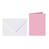 Enveloppes DIN C6 en blanc 80 g / m² + carte pliante 10x15 cm en rosaje 25 pièces