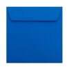 Buste quadrate 170x170 mm in blu reale con strisce adesive