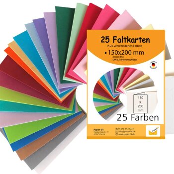 Umschlag-Set, 25 bunte Briefumschläge in 25 unterschiedlichen Farben als Set im Format C8, nassklebend, ideal zum Basteln, zu Weihnachten oder als Geschenkidee