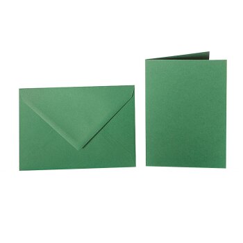 Enveloppes B6 + carte pliante 12x17 cm - vert foncé