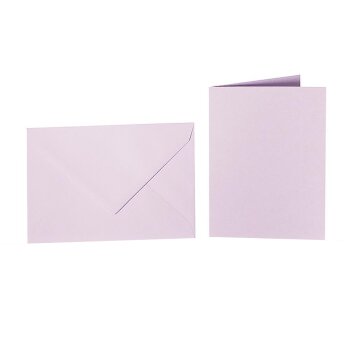 Enveloppes B6 + carte pliante 12x17 cm - lilas