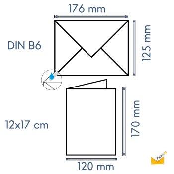 Enveloppes B6 + carte pliante 12x17 cm - bleu foncé