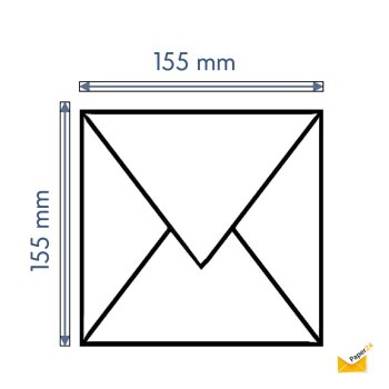 100 quadratische Briefumschläge 155 x 155 mm,...