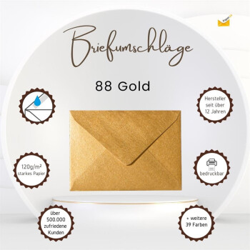 Envelopes DIN B6 (4,92 x 6,93 in) - gold wet adhesive