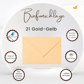 Envelopes DIN B6 (4,92 x 6,93 in) - gold-yellow with a...