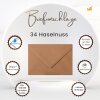 1 enveloppe de chaque DIN B6 (125 x 176 mm) avec un rabat 120 g / qm 34 noisette