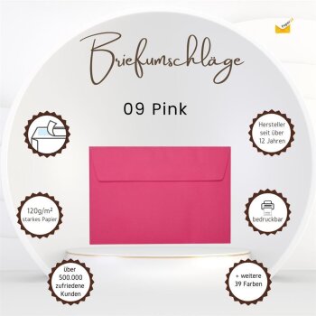 B6 Envelopes with adhesive 4,92 x 4,93 in in pink