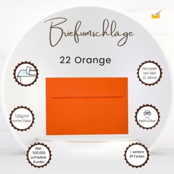 B6 envelopes adhesive 4,92 x 6,93 in in orange