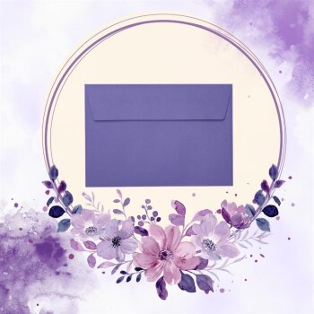 25 Enveloppes DIN B6 (125 x 176 mm) avec adhésif 120 g / qm violet