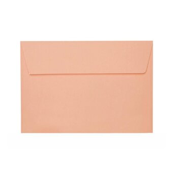 25 envelopes DIN B6 (4.92 x 6.93 in) with pressure sensitive adhesive 120 g / sqm tender salmon