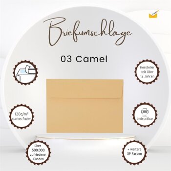 Enveloppes B6 avec bandes adhésives 125x176 mm camel