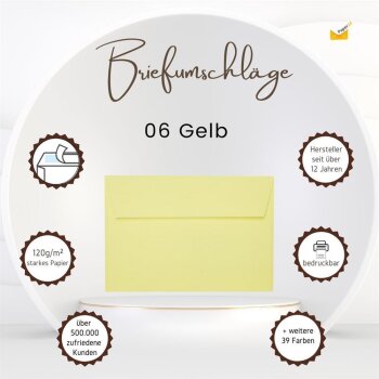 Enveloppes B6 avec bandes adhésives 125x176 mm jaune