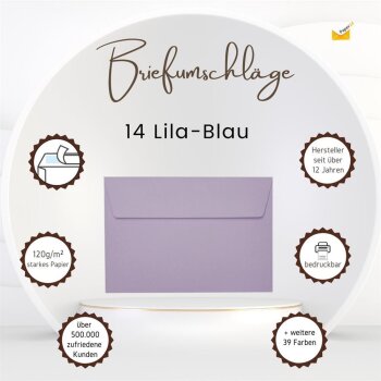 Enveloppes B6 avec bandes adhésives 125x176 mm violet-bleu