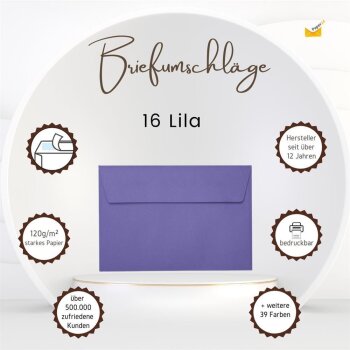 Enveloppes B6 avec bandes adhésives 125x176 mm violet