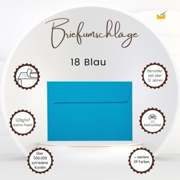 B6 envelopes with adhesive strips 4.92 x 6.93 in blue