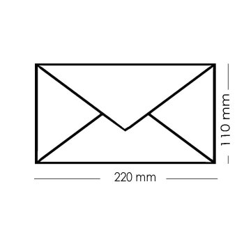 25 envelopes each with triangular flap Din long 4.33 x 8.66 in cream