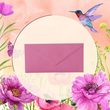 Enveloppes DIN longues - 11x22 cm - violet avec rabat triangulaire