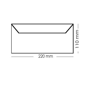 Din lang Briefumschläge mit Haftklebung  110x220 mm in Weiß