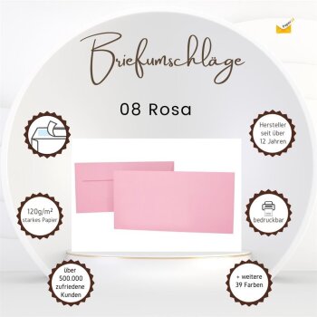 Buste 11x22 cm con strisce adesive - rosa