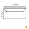 25 Buste DIN lunghe con strisce adesive (senza finestra) 11x22 cm azzurro