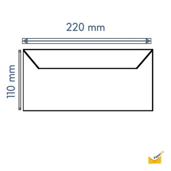 25 DIN long envelopes with adhesive strips (without window) 4.33 x 8.66 in blue