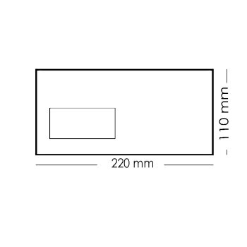 Sobres DIN largos 110x220 mm con ventana y adhesivo sensible a la presión en blanco