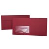 Buste 11x22 cm con strisce adesive e finestra - Bordeaux