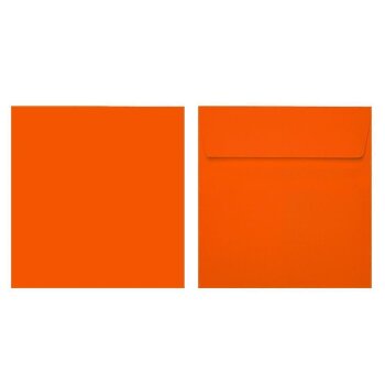 Enveloppes carrées 22x22 cm en adhésif orange intense