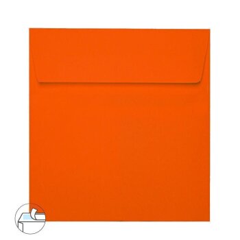 Enveloppes carrées 22x22 cm en adhésif orange intense