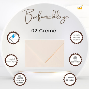 Briefumschläge C8 (5,7x8,1 cm) - Creme